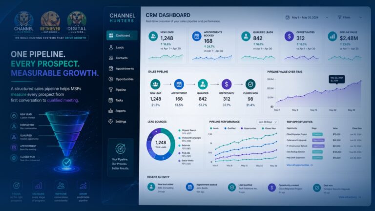 Customer relationship management dashboard tracking leads, appointments, sales opportunities, and pipeline performance.