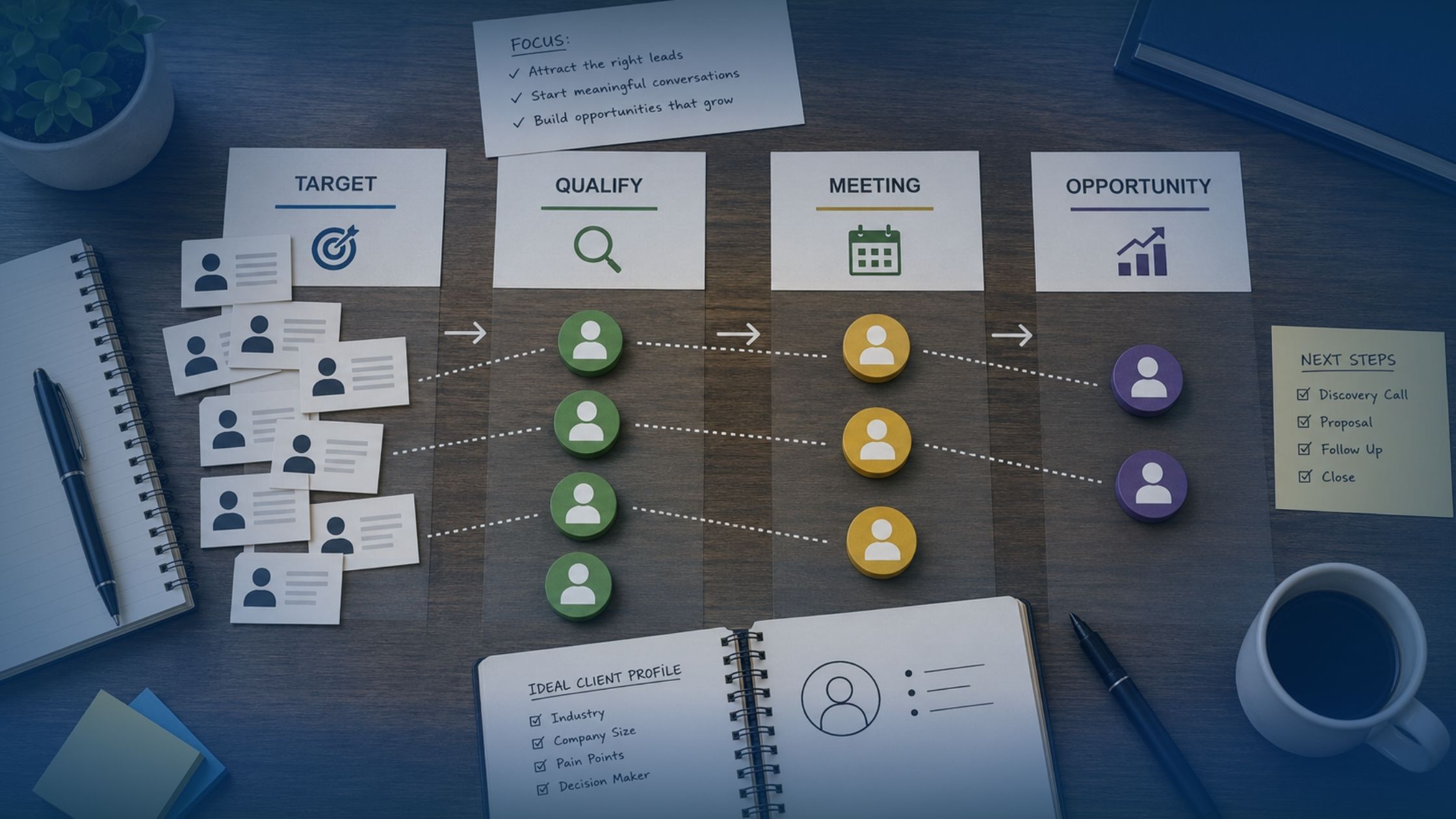 B2B sales professional conducting outbound lead generation calls for managed service providers