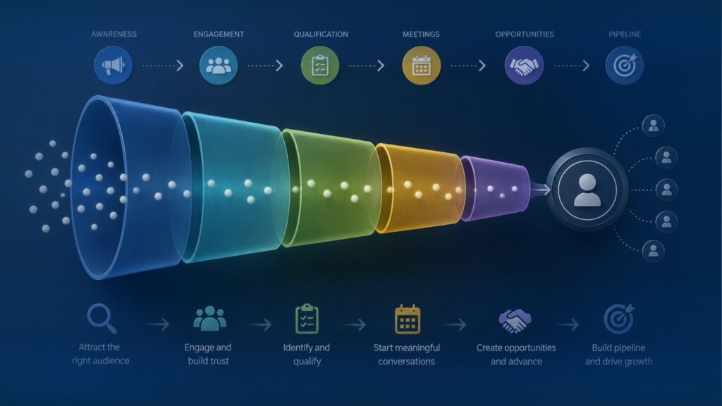 Digital marketing dashboard representing multiple channels used to generate MSP leads and sales opportunities